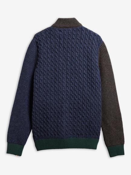 Barbour x Paul Smith Zip Front Wool Cardigan, Russet - view 2, Russet