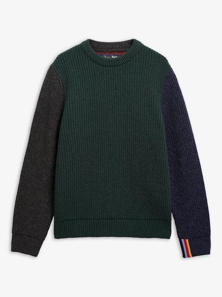 Barbour Paul Smith Loves Barbour Tyne Cable-Knit Wool Jumper, Bottle Green, Bottle Green