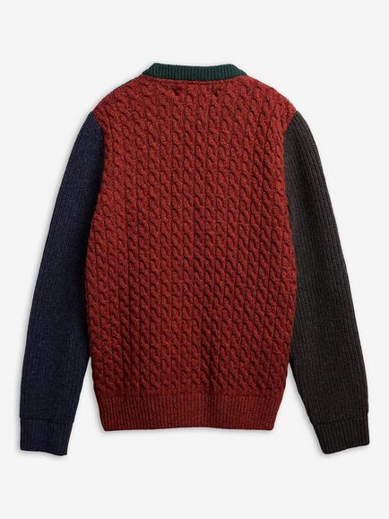 Barbour Paul Smith Loves Barbour Tyne Cable-Knit Wool Jumper, Bottle Green - view 2, Bottle Green
