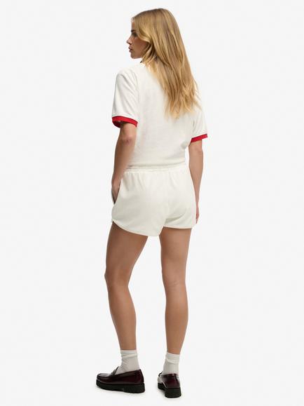 Superdry Heritage Terry Shorts, Cream - view 2, Cream