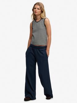 Superdry Essential Logo Wide Leg Joggers, Richest Navy, Richest Navy