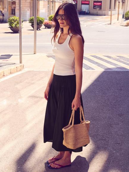 Ro&Zo Gathered Skirt, Black, Black