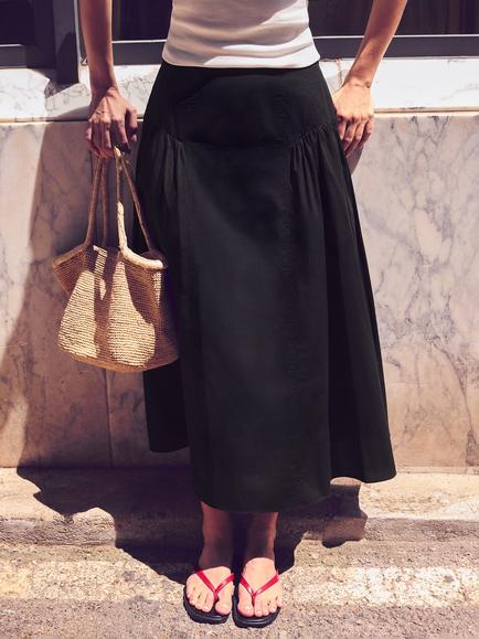Ro&Zo Gathered Skirt, Black - view 2, Black