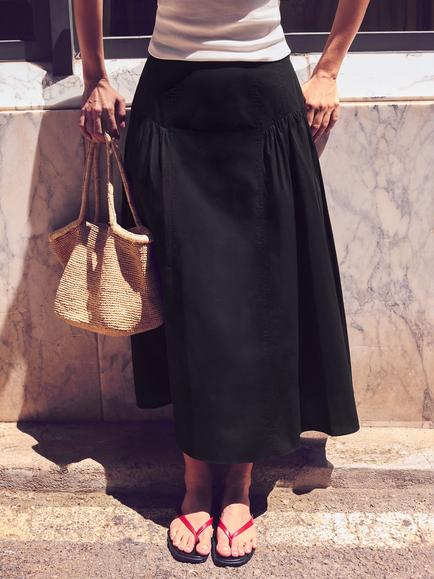 Ro&Zo Petite Gathered Skirt, Black - view 2, Black