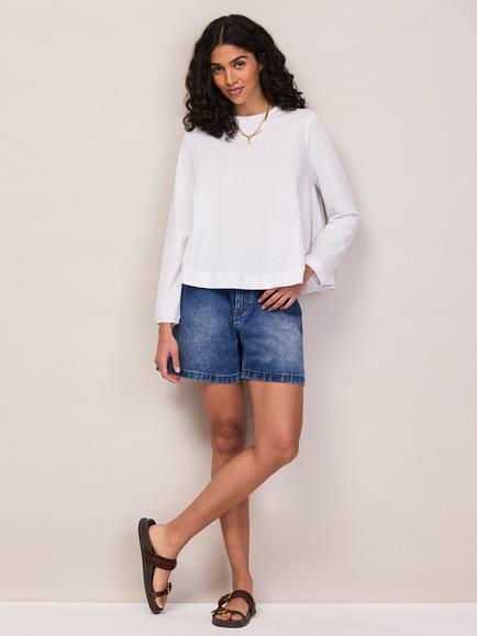 Ro&Zo Short Sleeve Hi-Lo Hem T-Shirt, White - view 2, White