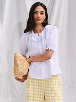 Ro&Zo Lace Trim Top, White, White
