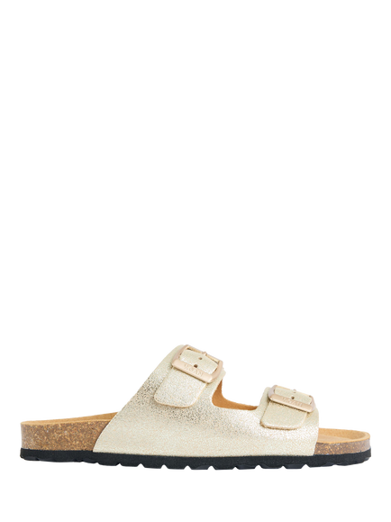 V.GAN Vegan Mango Metallic Comfort Footbed Sandals, Gold