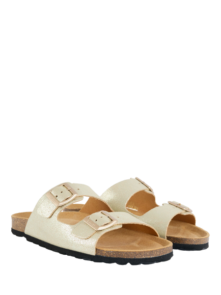 V.GAN Vegan Mango Metallic Comfort Footbed Sandals - view 2, Gold