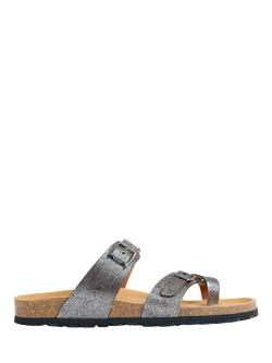 V.GAN Vegan Garlic Metallic Footbed Sandals, Pewter
