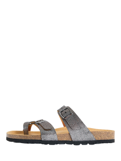 V.GAN Vegan Garlic Metallic Footbed Sandals - view 2, Pewter