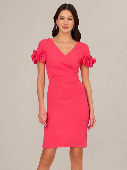 Adrianna Papell Petite Knit Crepe Dress, Petunia, Petunia
