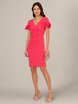 Adrianna Papell Petite Knit Crepe Dress, Petunia - view 2, Petunia