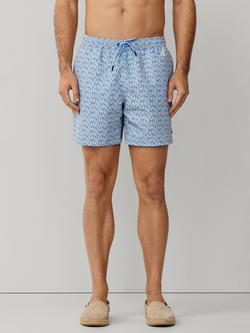 Hackett London Regular Fit  Crystalline Swim Shorts, Light Blue, Light Blue