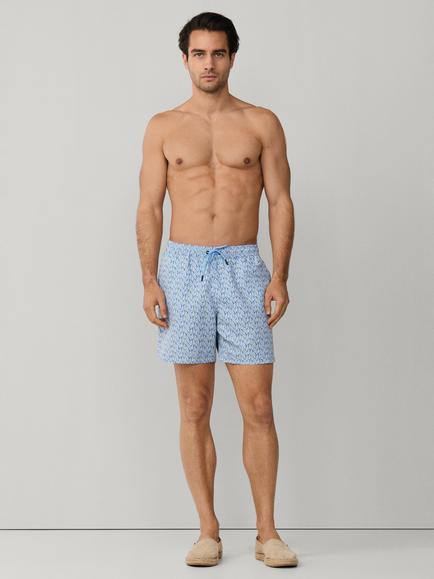 Hackett London Regular Fit  Crystalline Swim Shorts, Light Blue - view 2, Light Blue