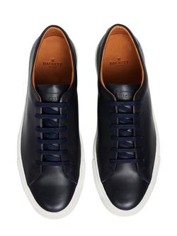 Hackett London Idol Derby Leather Trainers - view 2, Marine Blue