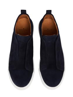 Hackett London Vision Suede Slip On Shoes - view 2, Marine Blue