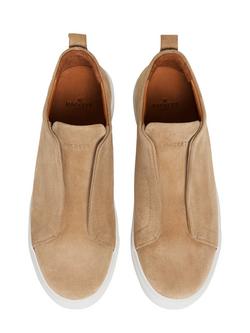 Hackett London Vision Suede Slip On Shoes - view 2, Stone Beige