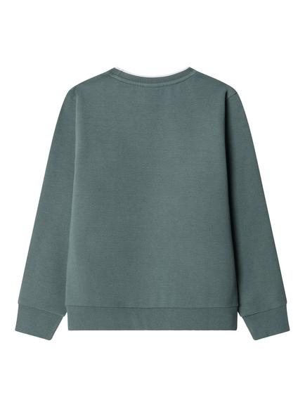Hackett London Kids' Classic Fit Branded Crew-Neck Sweatshirt, Sage Green - view 2, Sage Green
