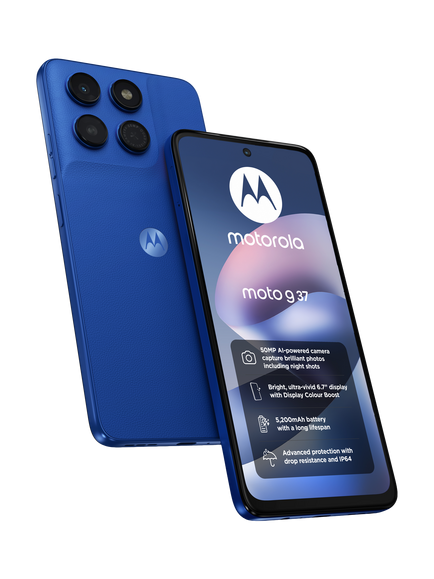 Motorola moto g37 Smartphone, Android, 4GB RAM, 6.67”, 5G, SIM Free, 128GB, Nautical Blue