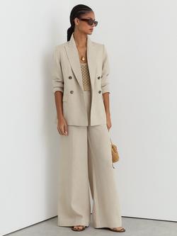 Reiss Kit Linen Blazer, Neutral, Neutral
