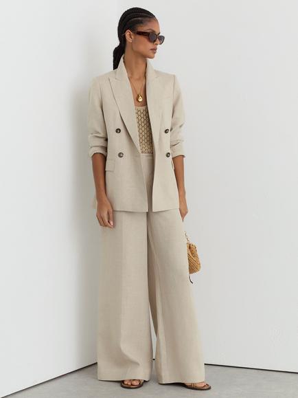 Reiss Kit Linen Blazer, Neutral, Neutral