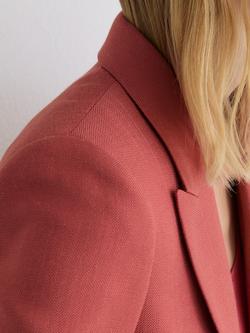 Reiss Jules Single Breasted Peak Lapel Suit Blazer, Burnt Red - view 2, Burnt Red