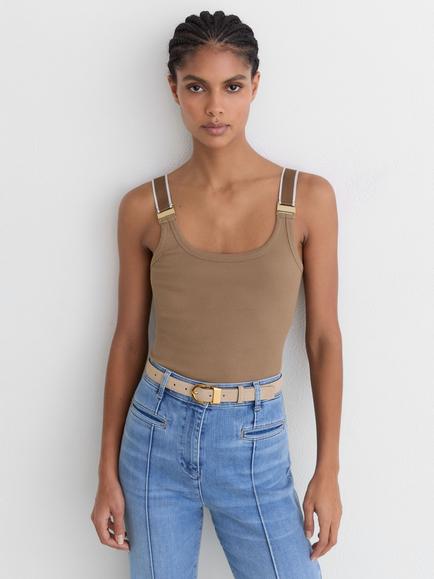 Reiss Vinnie Cami Top, Camel/Ivory, Camel/Ivory