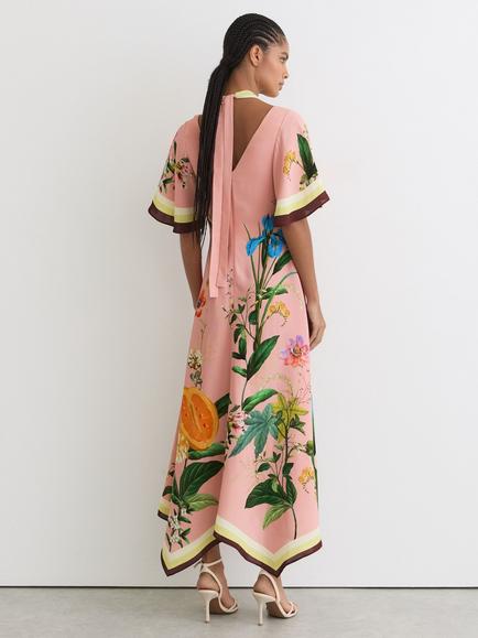 Reiss Flossy Midi Dress, Pink - view 2, Pink