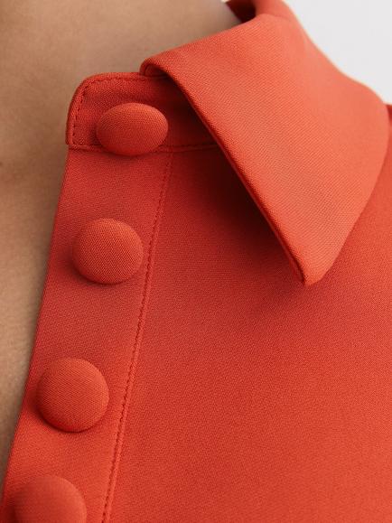 Reiss Marlie Mini Shirt Dress, Coral - view 2, Coral Orange