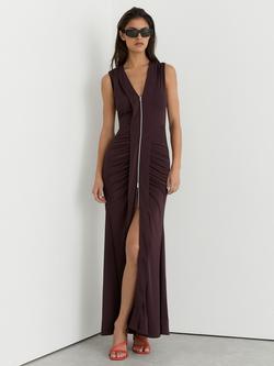 Reiss Scarlett Maxi Dress, Burgundy, Grape Burgundy