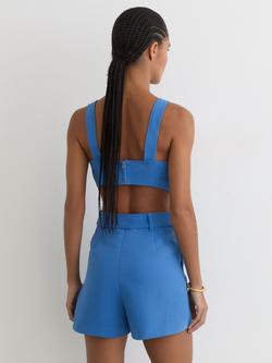 Reiss Lyon Sleeveless Square Neck Playsuit, Blue - view 2, Blue