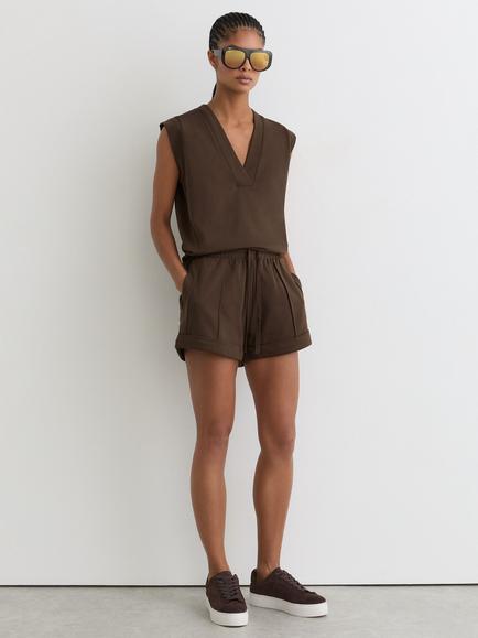 Reiss Willa Tailored Shorts, Chocolate Brown, Chocolate Brown
