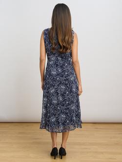 Gina Bacconi Floral Sleeveless Dress, Navy - view 2, Navy