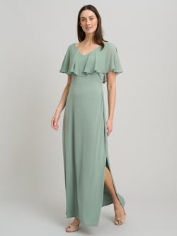 Gina Bacconi Flutter Sleeve Maxi Dress, Sage, Sage
