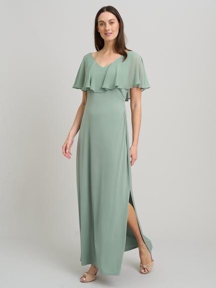 Gina Bacconi Flutter Sleeve Maxi Dress, Sage, Sage