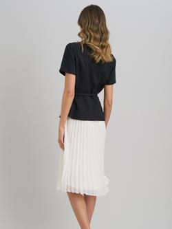 Gina Bacconi Shelley Split Pleat Dress, Black/White - view 2, Black/White