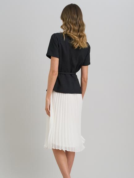 Gina Bacconi Shelley Split Pleat Dress, Black/White - view 2, Black/White
