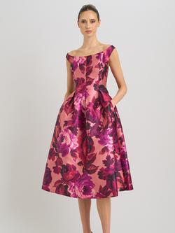 Gina Bacconi Talia Floral Sleeveless Dress, Pink/Multi, Pink/Multi