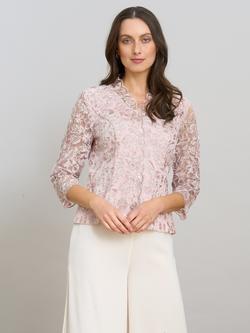 Gina Bacconi Swirl Lace Top, Shell, Shell