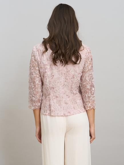 Gina Bacconi Swirl Lace Top, Shell - view 2, Shell