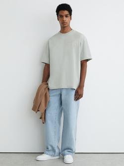 Reiss Casa Logo Relaxed Cotton T-Shirt, Sage