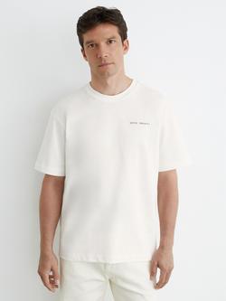 Reiss Paraiso Cotton Palm Print Relaxed Fit T-Shirt, White, White