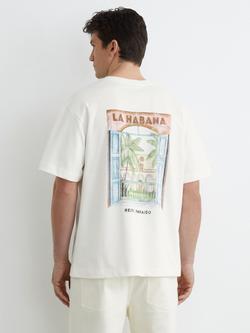 Reiss Paraiso Cotton Palm Print Relaxed Fit T-Shirt, White - view 2, White