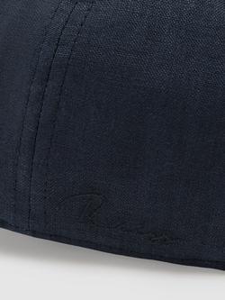 Reiss Lucas Linen Baseball Cap - view 2, Navy