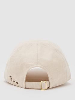 Reiss Lucas Linen Baseball Cap - view 2, Stone