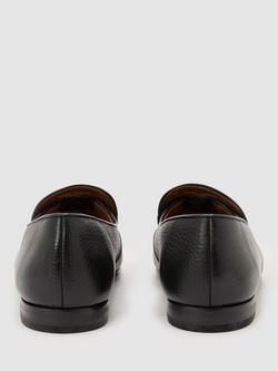Reiss Harry Leather Loafers, Black - view 2, Black