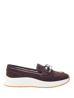 Moda in Pelle Sorrento Suede Hybrid Loafers, Dark Brown, Dark Brown