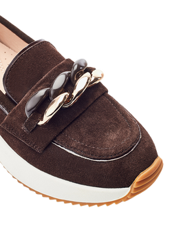 Moda in Pelle Sorrento Suede Hybrid Loafers, Dark Brown - view 2, Dark Brown