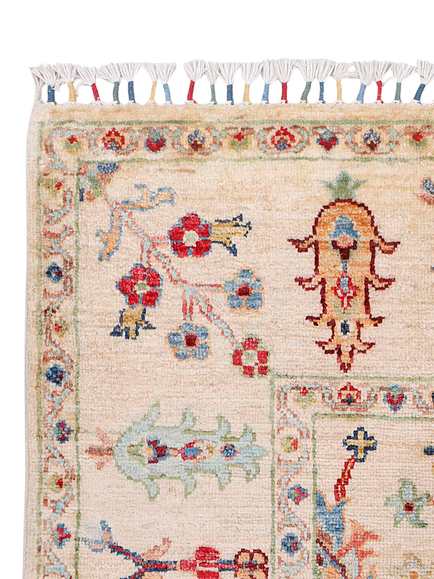 Gooch Luxury Sultani Palace Hand Knotted Pure Wool Rug - view 2, Ivory
