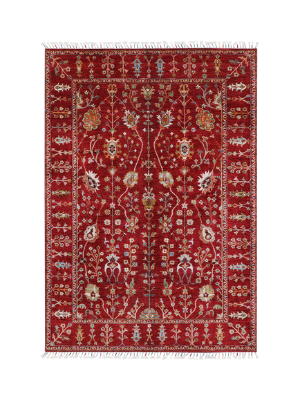 Gooch Luxury Sultani Palace Hand Knotted Pure Wool Rug, Red